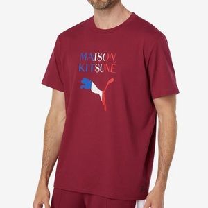 NWOT Maison Kitsune x Puma red French flag tee